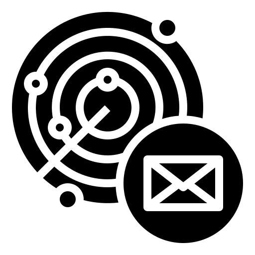 Mail scanning radar tracking icon
