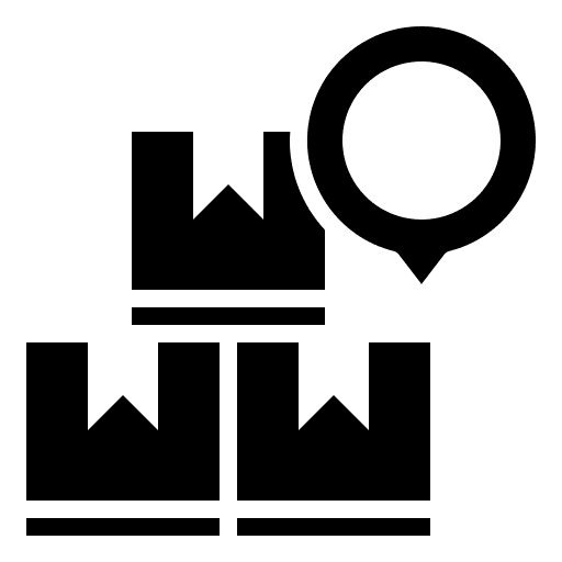 Package map shipping and delivery box icon