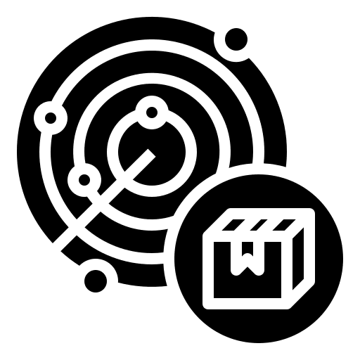 Package scanning maps and location shipping and delivery icon