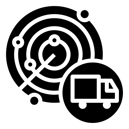 Radar truck radar shipping and delivery icon