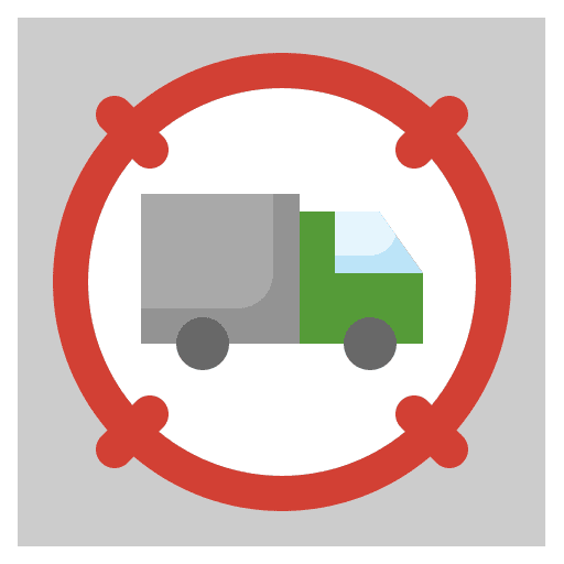Delivery truck tracking delivery maps and location icon