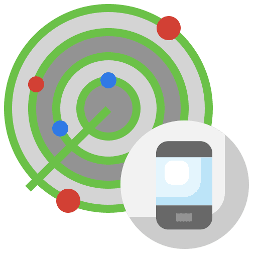 Radar location tracking shipping and delivery icon