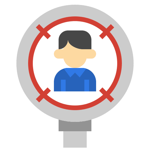 User searching magnifying glass audience icon