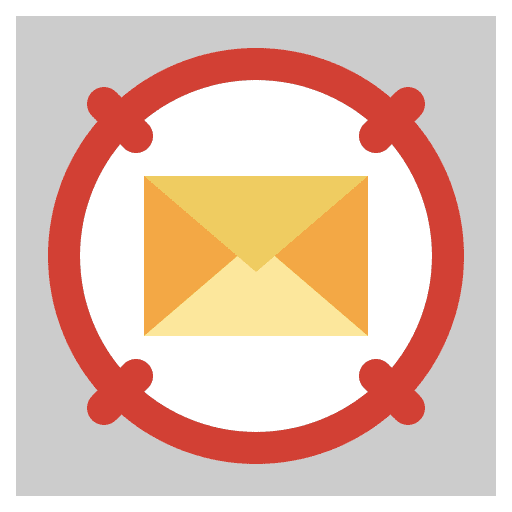 Mail maps and location communications tracking icon