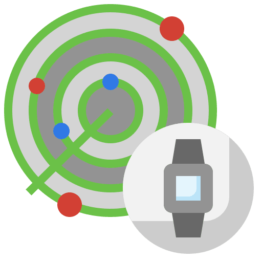 Smartwatch tracking maps and location smartwatch icon