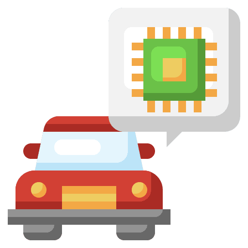 Chip transportation automobile car service icon