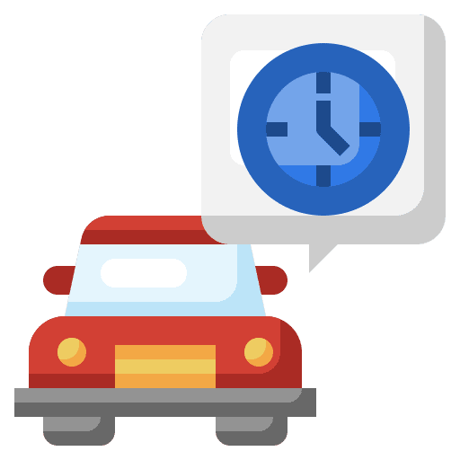 Timing driving automobile transportation icon