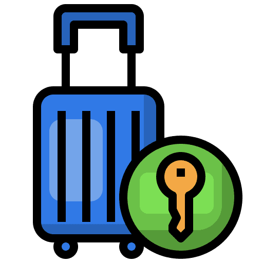 Key bag suitcase security icon