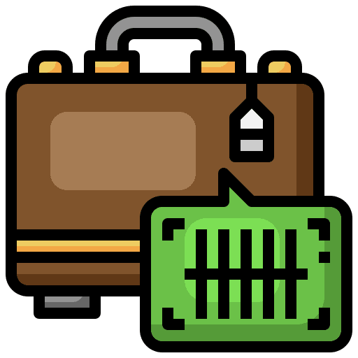 Barcode suitcase barcode bag icon Barcode suitcase barcode bag icon