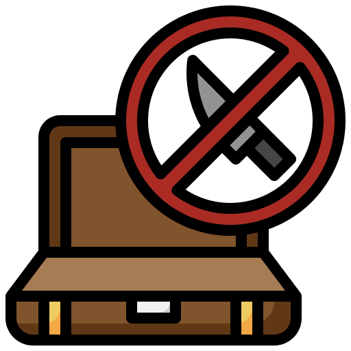 Knife banned sign luggage icon Knife banned sign luggage icon