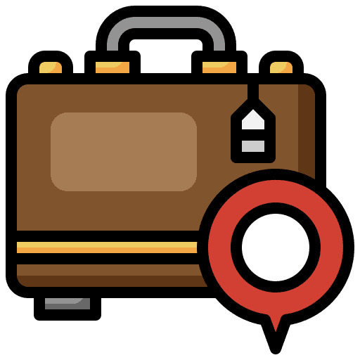 Location holiday maps and location luggage icon Location holiday maps and location luggage icon
