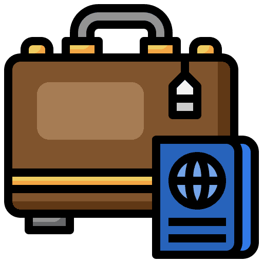 Passport travel holiday suitcase icon Passport travel holiday suitcase icon