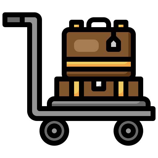Trolley baggage transport hotel icon Trolley baggage transport hotel icon