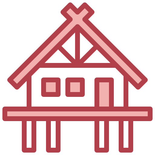 Bungalow real estate wood cabin wooden house icon