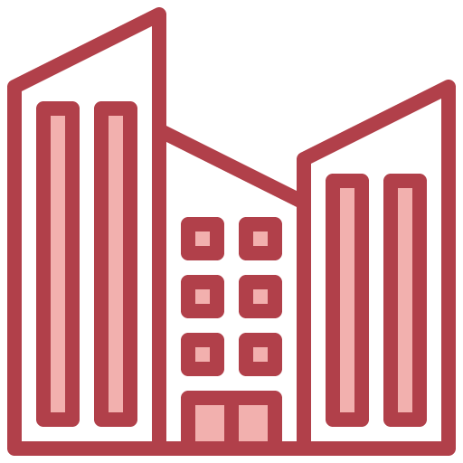 Hotel urban buildings architecture and city icon
