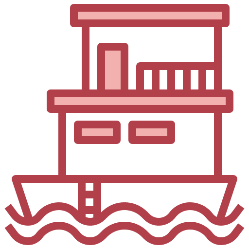 Houseboat transportation houseboat property icon Houseboat transportation houseboat property icon