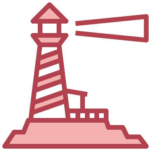 Lighthouse transportation nature beach icon