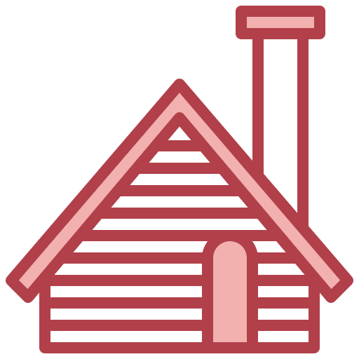 Wood cabin residential lodge wood house icon