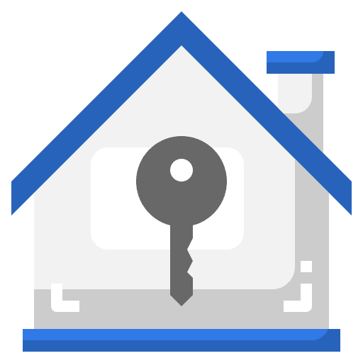 Door key architecture and city key commerce icon