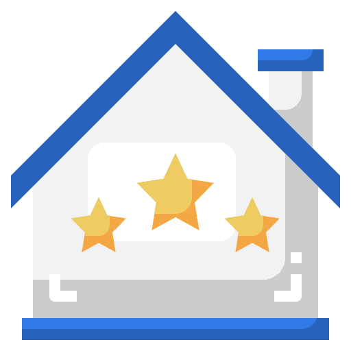 Rating architecture and city home feedback icon