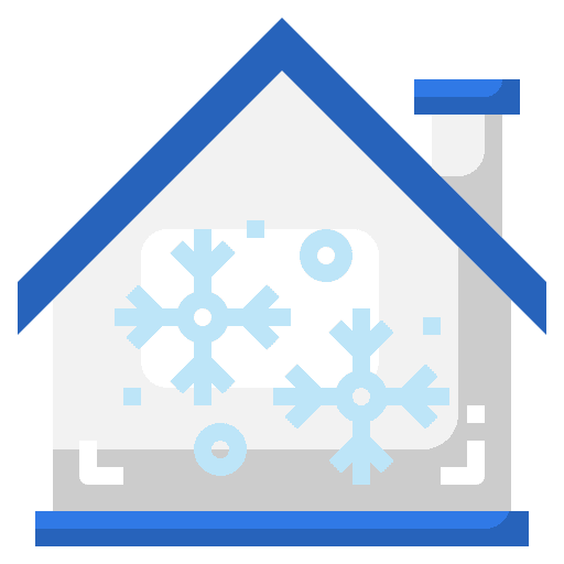 Snowflake house electronic climate icon