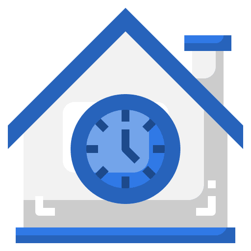 Time freelance working at home house icon
