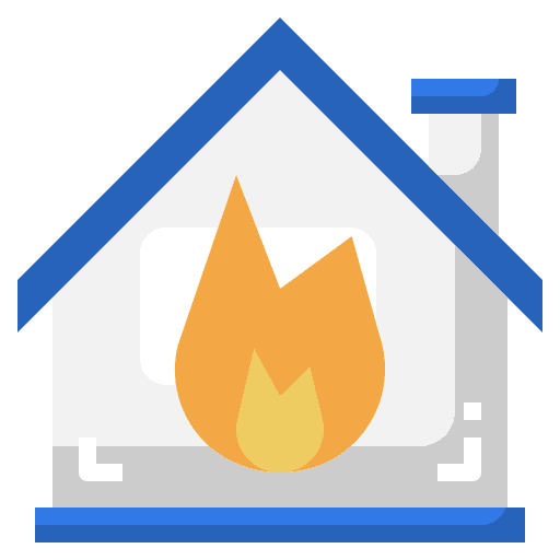 Fire firefighter architecture and city emergency icon