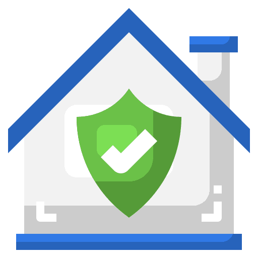 Protection service real estate shield icon