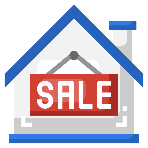 Sale real estate architecture and city buildings icon