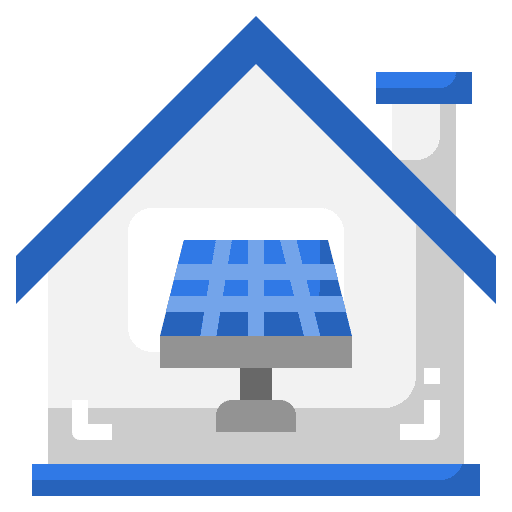 Solar panel buildings architecture and city solar panel icon