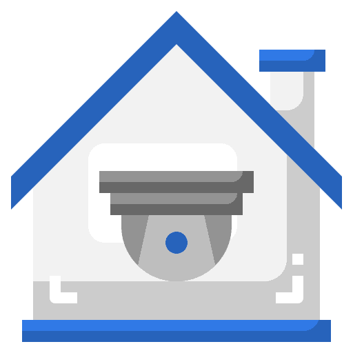 Surveillance wifi architecture and city smart home icon