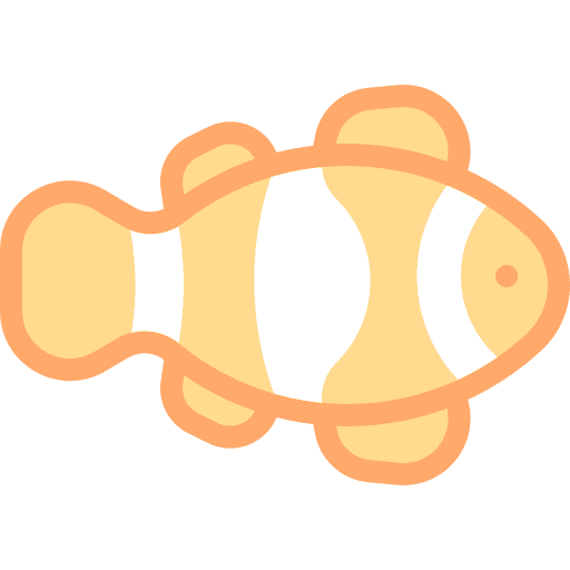 Clown fish dolly fish ocean sea icon
