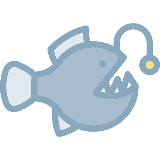 Anglerfish aquatic underwater ocean icon