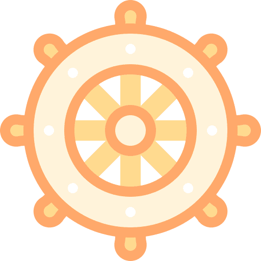 Ship wheel rudder pirate navigation icon