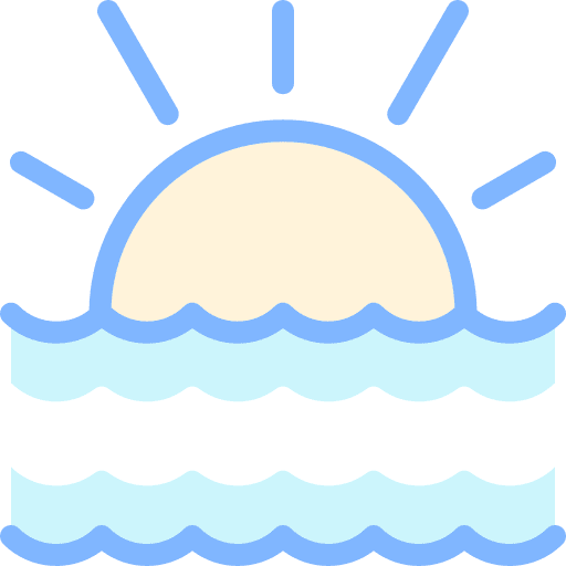 Sun holidays sun sea icon