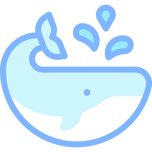 Whale marine animals wild life icon