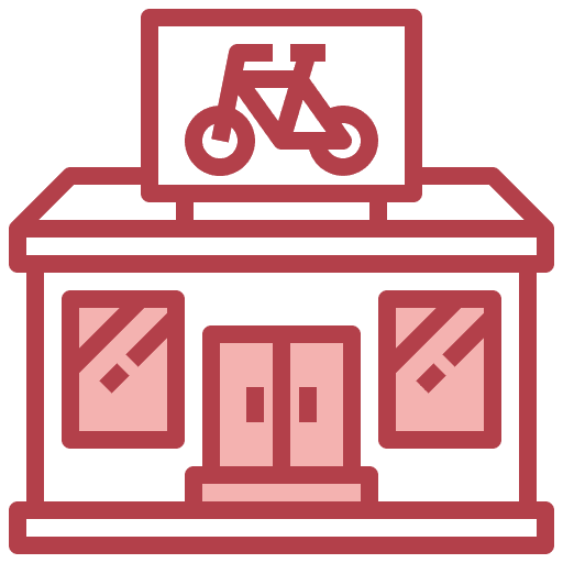 Bike shop store shop architecture and city icon Bike shop store shop architecture and city icon