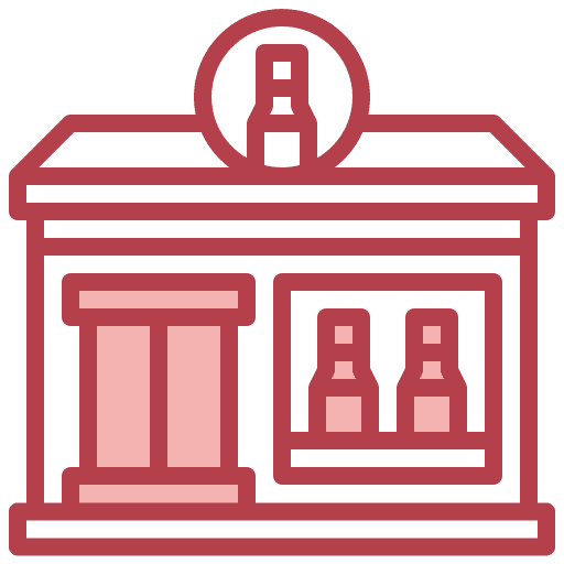 Off license pub shop bar counter icon Off license pub shop bar counter icon