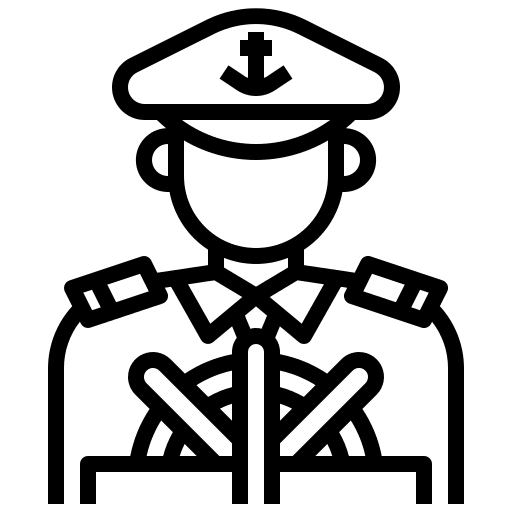 Captain ship man transportation icon