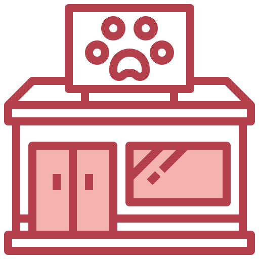 Pet shop building urban animals icon Pet shop building urban animals icon