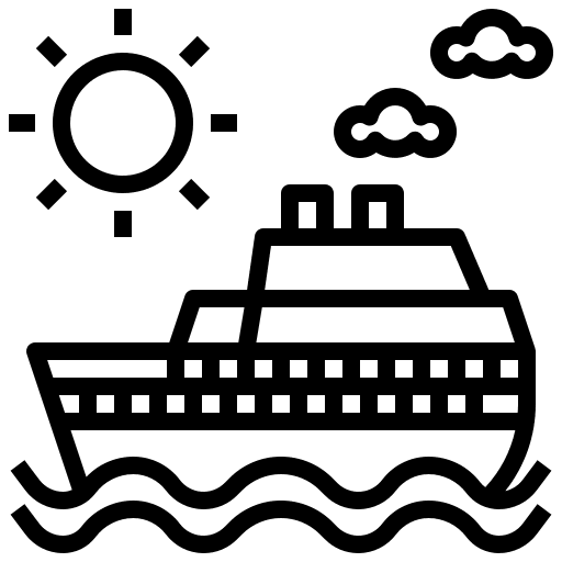 Cruise ship marine transport icon