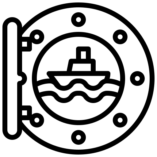 Porthole view ocean transportation icon