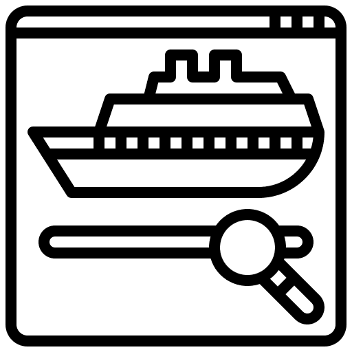 Search zoom magnifying glass travel icon