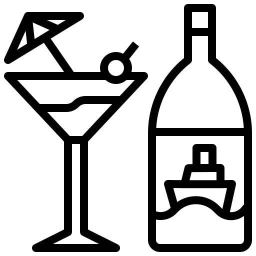 Cocktail drink food and restaurant beverage icon