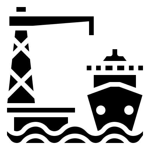 Port industry cargo crane icon