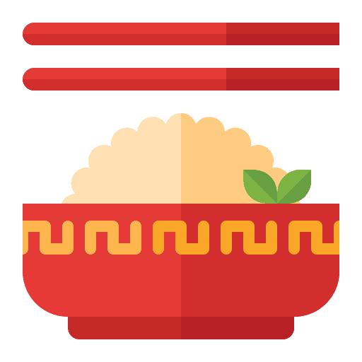 Rice bowl oriental white rice fried rice icon