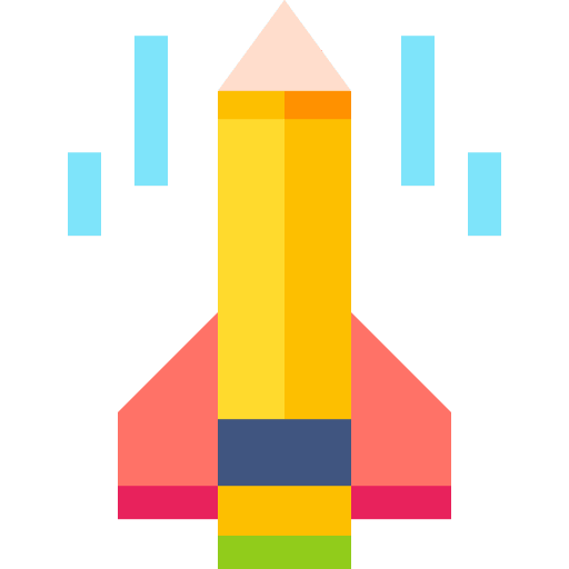 Online education rocket school study icon