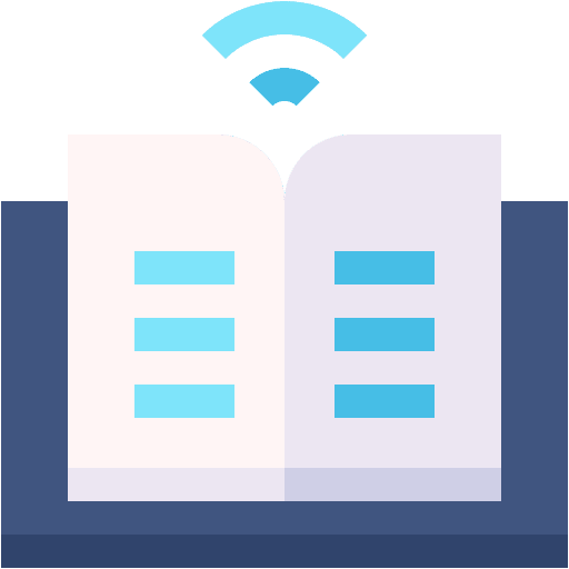 Online education wifi signal study book icon