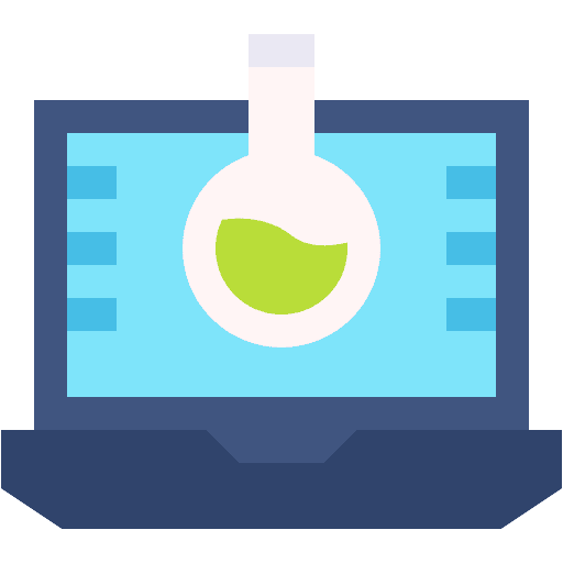 Online learning chemistry chemical flask icon