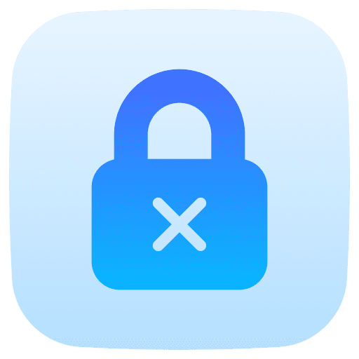Padlock security lock cross mark icon